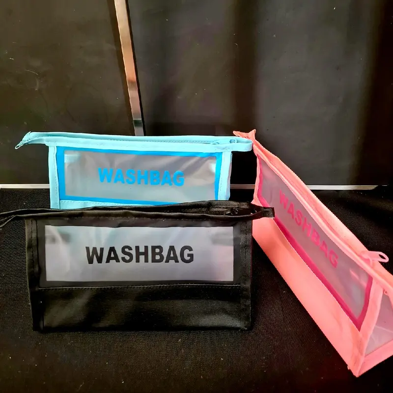 Tas Kosmetik Tranfarant/Pouch Make Up/Tas Make Up Waterproof/Washbag Murah skincare dompet abu abu 5