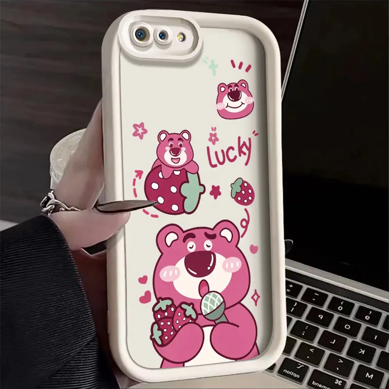Casing Hp Realme C2 Realme C2s OPPO A1K Case Menampilkan pola kartun beruang stroberi Silikon Cases anti drop Softcase Casing ponsel baru yang populer Kesing