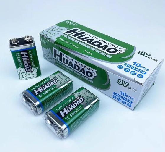 PIN 9V vuông 6F22 HUADAO Dung Lượng Cao cho Micro,Đồng hộ điện, bộ test mạng