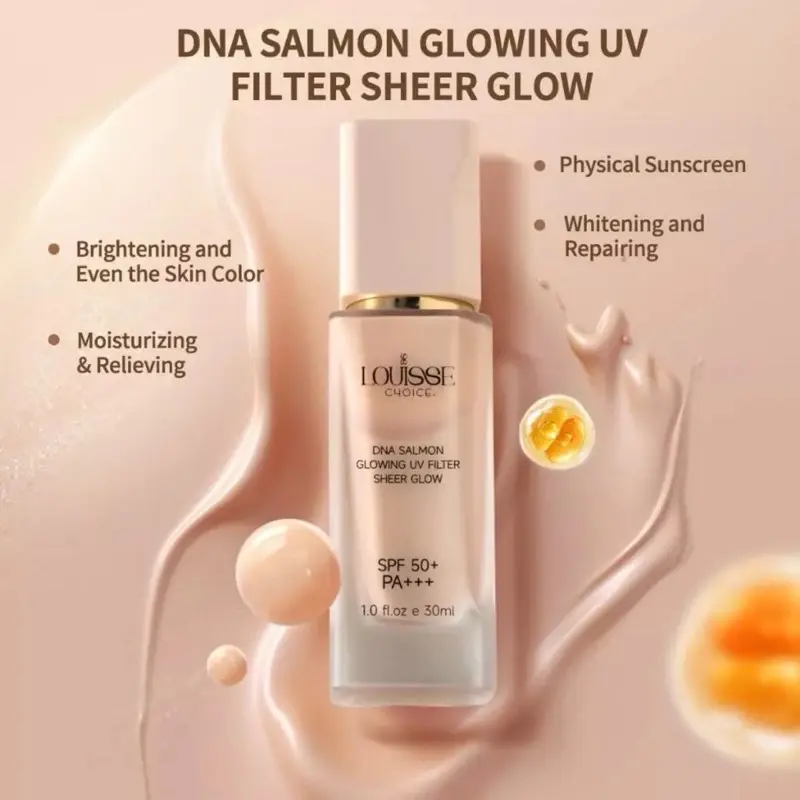 Sunscreen Louisse Choice DNA Salmon Glowing UV Filter Sheer Glow SPF 50+ PA+++ 30ml - Facial, Vitamin 2