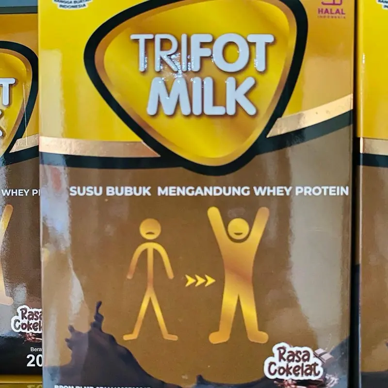 1 BOX TRIFOT MILK SUSU TINGGI PROTEIN BPOM HALAL rasa VANILLA & COKLAT DAIRY 1