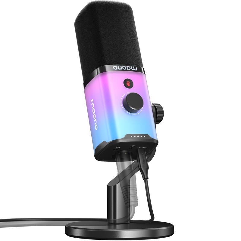 Micro Động MAONO PD100X Micro Chế Độ Kép USB XLR Mic Động RGB Tương Thích Với PC Điện Thoại Phát sóng Trực Tiếp Trực Tiếp Podcasting Ghi Âm Chơi Game