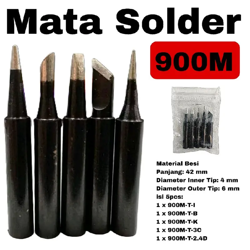 Mata Solder 900M Solder Tip 5pcs Hitam 0