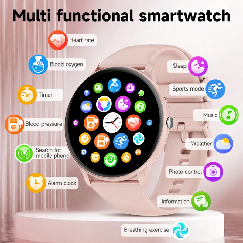 LIGE New 2025 Jam Tangan Pintar Wanita Panggilan Bluetooth Pelacak Kebugaran Pemantauan Tidur Smartwatch For Android iO 3