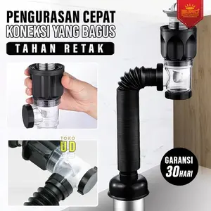 Afur Dan Sifon Selang Wastafel Bak Cuci Piring Dengan Saringan Filter Kotoran Pembuangan Washtafel Anti Kotoran & Serangga Terlaris