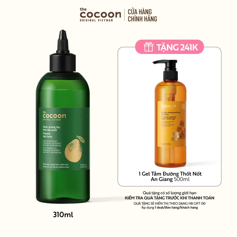Ảnh đại diện Cải tiến mới - Bigsize Nước dưỡng tóc tinh dầu bưởi Cocoon ngăn ngừa gãy rụng và hỗ trợ mọc tóc 310ml