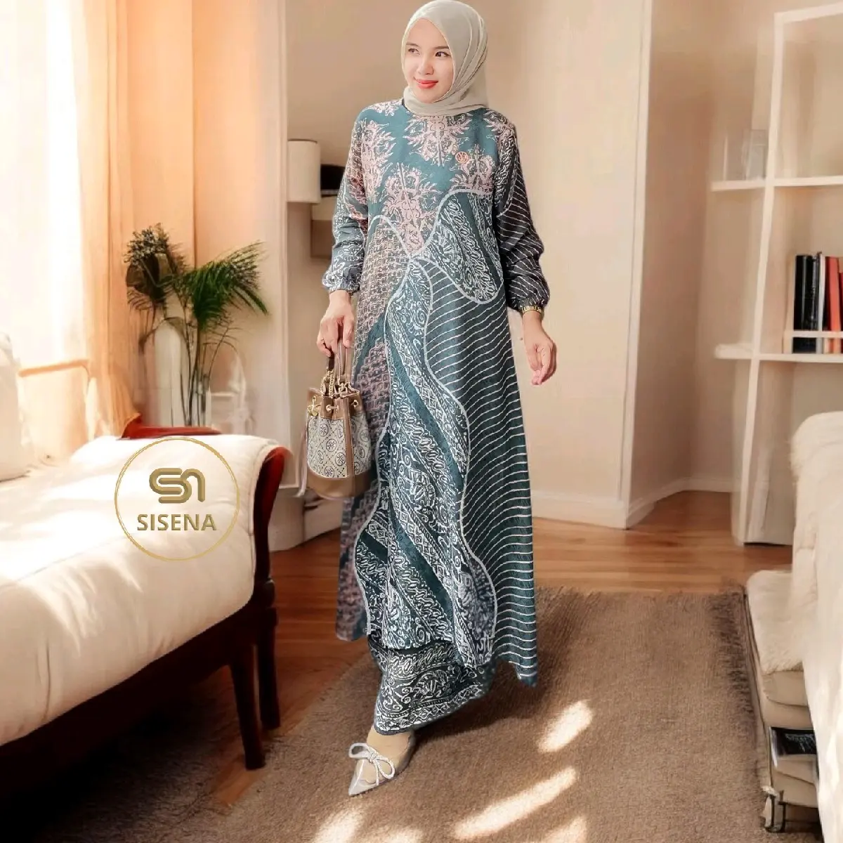 Serayu Batik Tunik Set Rok Sutra Tenun baju lebaran Viscose