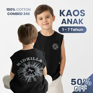 [KIDZILLA] Singlet Anak Bahan Cotton Premium 24s Unisex Untuk Anak 1–7 Tahun – Anti Gerah & Super Nyaman