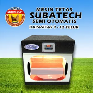 SUBATECH SO-9 Mesin Tetas Semi Otomatis Kapasitas 9-12 Telur Ayam Bebek Burung Pengaturan Suhu Otomatis Digital Terpercaya Brand No 1 di Indonesia