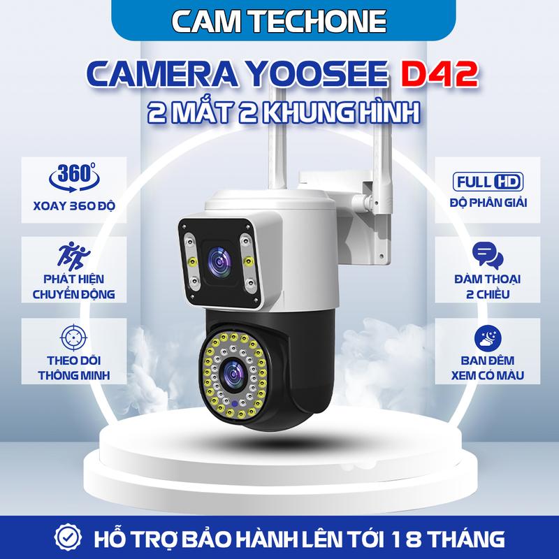  Camera Giám Sát Yoosee 2 Mắt 2 Khung Hình Riêng FHD 16MPX – Xoay 360° Xem Đêm Có Màu Đàm Thoại 2 Chiều Chống Trộm 