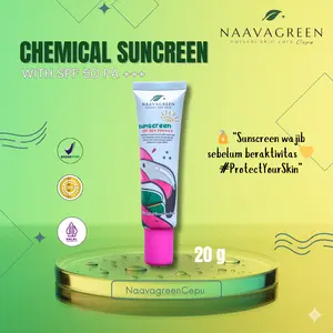 NAAVAGREEN Sunscreen -Melembabkan Kulit Kering dan Melindungi dari Sinar UVA UVB Sunscren/Sunblock  Wajah Perawatan Mencerahkan
