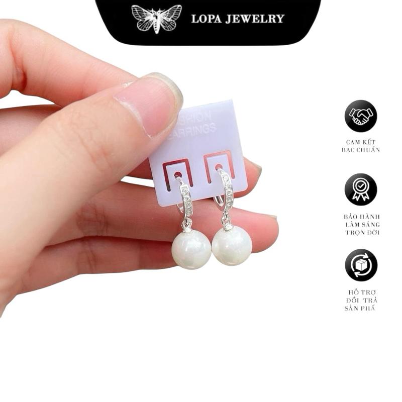 Bông tai chai bạc ta SK102 bạc đẹp LOPA dang điệu đà tinh tế,sang chảnh Bạc LoPa