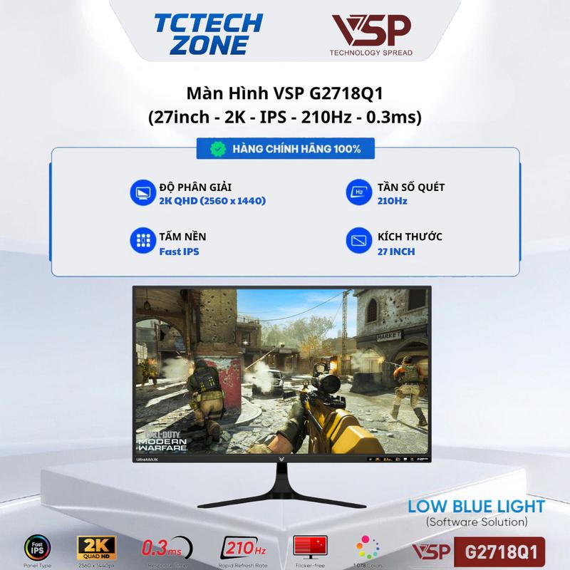 Màn Hình VSP G2718Q1 - 27 inch - 2K - IPS - 210Hz 100%
