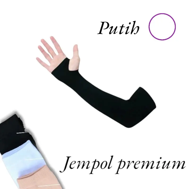Handsock Manset Tangan Polos Warna untuk Muslimah - Hitam 2