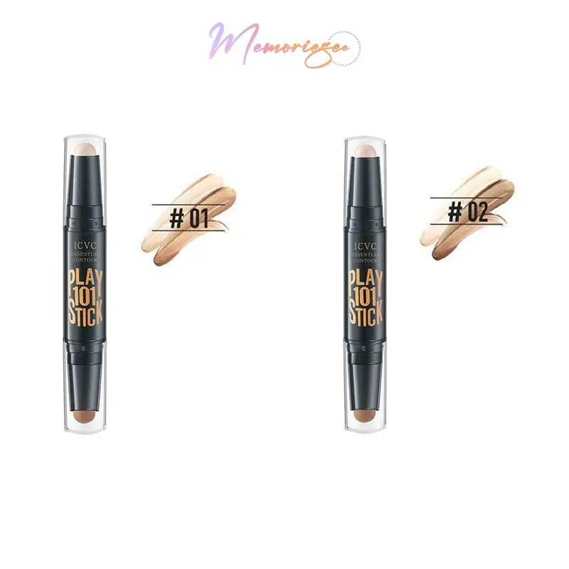 【COD&Ready✨】Contour Duo Concealer Highlighter Stick 2in1 Color 3D Face Geometry Lasting Wajah Multi-use Make up Pensil-M 8