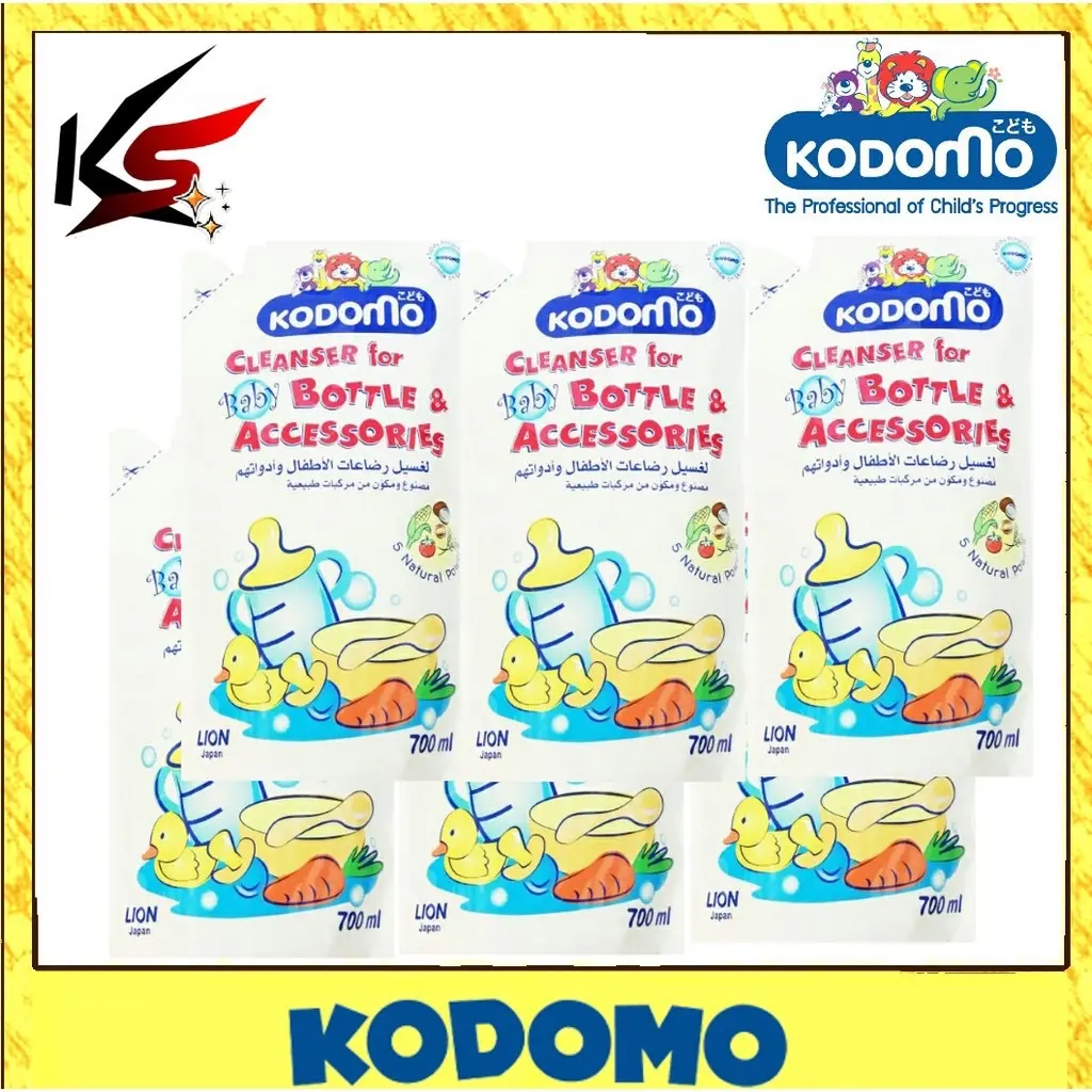 Kodomo Cleanser for Baby Bottle+Accessories  REFILL PACK 700ML x 6 /12