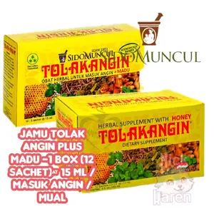 Sidomuncul Jamu Tolak Angin Plus Madu 1 Box (12 Sachet)@ 15 Ml Obat Herbal Terstandar untuk Masuk Angin & Kesehatan