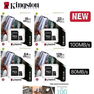 Kartu MicroSD Kingston Canvas Select Plus 16GB 32GB 64GB 128GB 256GB  100MB/s A1 MicroSDHC Class10 Storage Otg