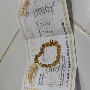 Gelang Nuri Bracelets Premium Perhiasan Fashion Wanita Berlapis Emas Muda Free Surat Dari Toko