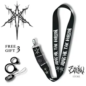 LANYARD BMTH HITAM TALI GANTUNGAN KUNCI HP