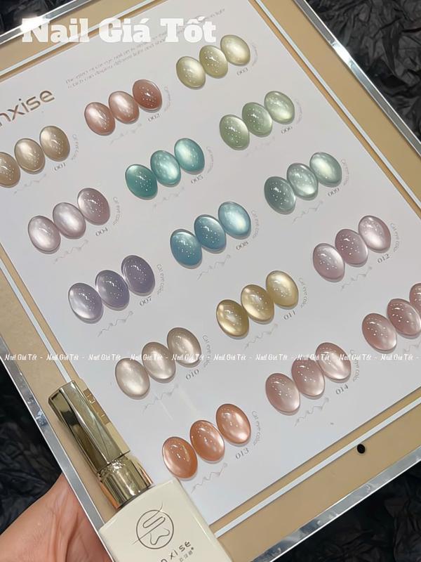 Set mắt mèo ánh nước YUNXISE chính hãng - Set mắt mèo ngọc cẩm thạch 15 màu cao cấp ( tặng bảng màu + combo 2 thanh hút ) [ Nail Giá Tốt ]