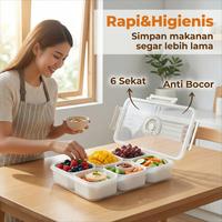 Gambar <COD> Kotak Penyimpanan Makanan Storage Toples Box Persegi Kulkas Transparan Wadah Serbaguna Buah & Sayuran (SN-E2) - White dari Loyal Bosque Official Shop Kota Administrasi Jakarta Utara 2 Tokopedia