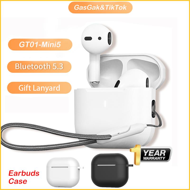  Tai Nghe Nhét Tai Nghe Không Dây GasGak Tai Nghe Bluetooth TWS GT01-mini5 Có Dây Đeo Buộc Âm Thanh Vòm 3D Tai Nghe Nửa Trong Tai Thời Gian Chơi 6H Có Micro Khử Tiếng Ồn Chống Nước Thích Hợp Cho Điện Thoại Thông Minh Tai Nghe Trò Chơi Có Dây Đeo 