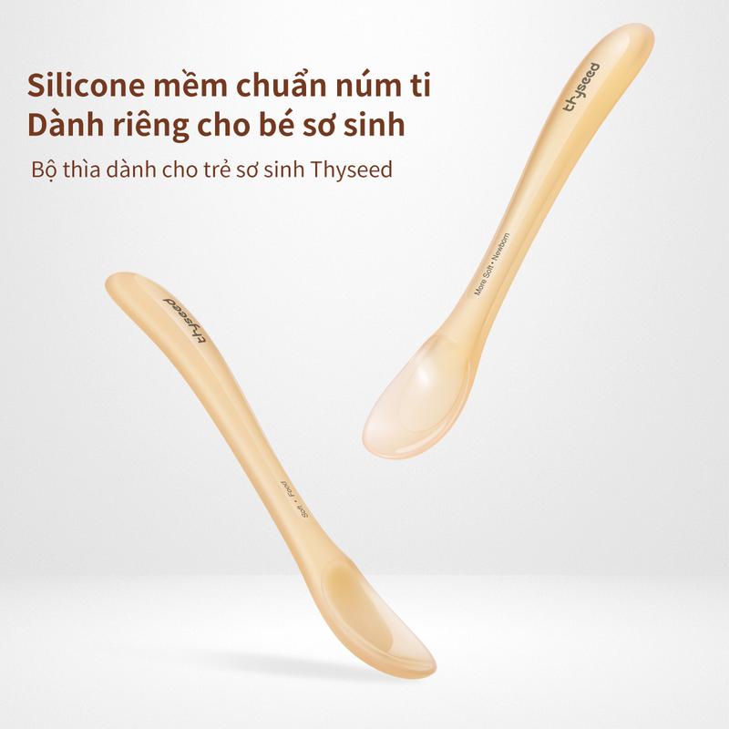  Thìa mềm silicon cho trẻ sơ sinh Thyseed set muỗng ăn dặm cho bé thìa bón thuốc bón sữa chính hãng 