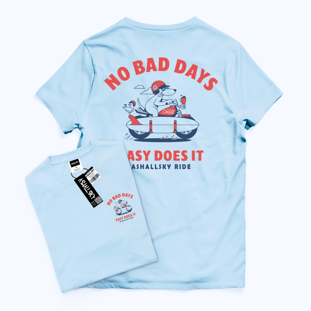 Ashall.sky Tshirt Baju Kaos Distro Lengan Pendek Cream Bad Days Pria Wanita Unisex Dewasa katun 30s