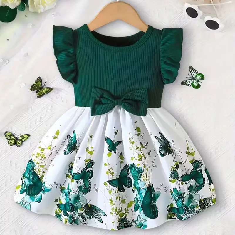 Baby Girls Dress 3M-3Y Butterfly Print Burgundy Color Birthday Christmas  Full Moon Celebration Gift - TikTok Shop Singapore
