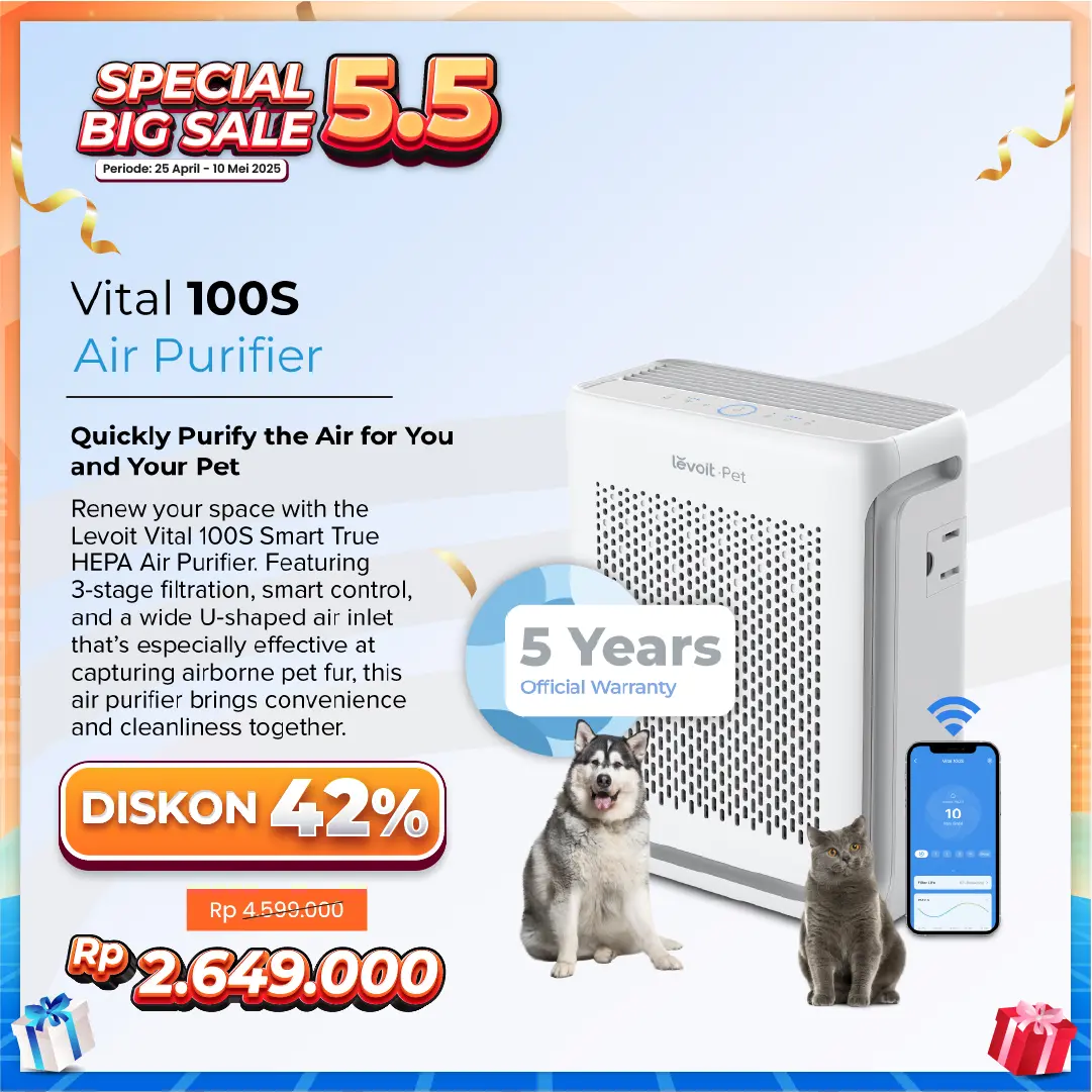 Levoit Vital 100S Pet Care Smart True HEPA Air Purifier