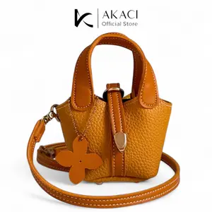 Akaci - Miniatur Tas Diny 10-MINIATUR DINY Bahan kulit papirut 1 ruang gantungan bentuk tas kecil bisa selempang lucu Terbaru unik