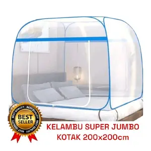 Best Seller Kelambu Tidur Lipat Anti Nyamuk Kotak Khusus Qualitas Premium 200x200 cm tenda 160×200 k lambu portabel flat weave jumbo 200×220 portable berumbai tebal 180x200 Super Jumbo Kotak 200x200cm Tile Premium Best Quality Best Seller