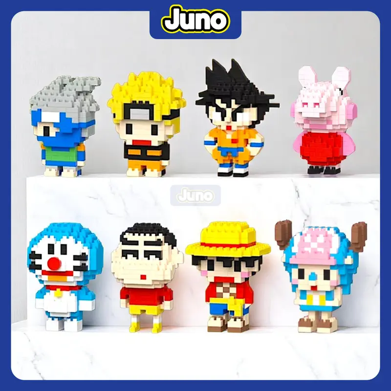 JUNO Mainan Nano Bricks Karakter Kartun Anime -  Mainan Balok Bricks Susun DIY model Robot 3D Puzzle 0