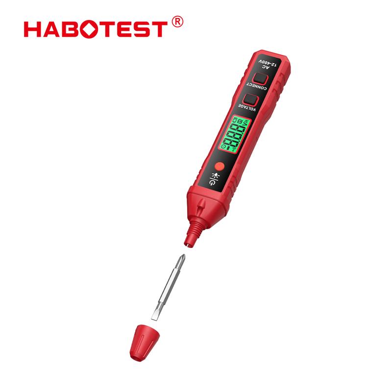 Máy Dò Điện Áp HABOTEST HT91A HOMTOOLS HM66 Máy Kiểm Tra Điện Áp Kiểu Bút Cho Dây Trực Tiếp Null Có Đèn Pin Màn Hình LCD Tìm Điểm Ngắt Chức Năng Lưu Ngày