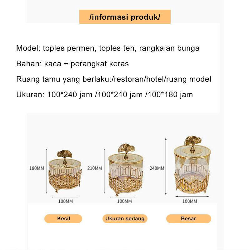 Product Introduction of Toples Gold Toples Kaca Guci Penyimpanan Kaca Bening Rumah Meja Kopi Meja Permen Meja Atas Kotak Penyimpanan Retro Mewah Kotak Penyimpanan Disegel Ornamen Dekoratiftransparent Glass Storage Jars Home Toples Aesthetic Lebaran 1 Set Toples Kaca Aesthetic 23