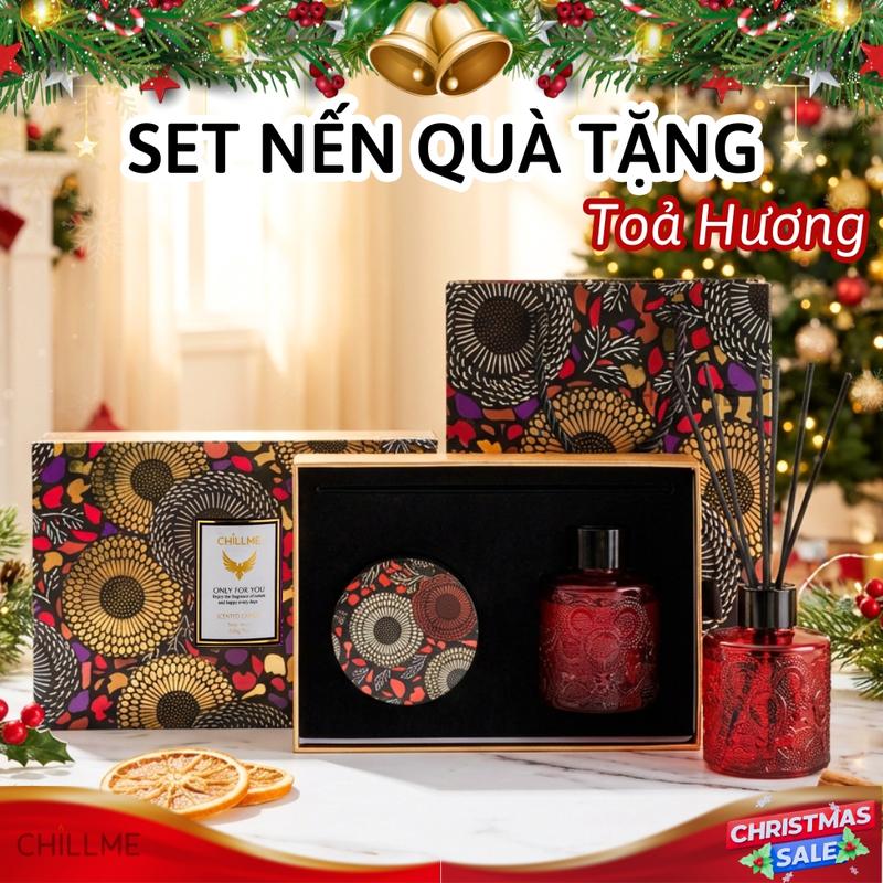 Set nến thơm tinh dầu khuếch tán chillme quà tặng sinh nhật bạn gái thư giãn khử mùi phòng ngủ