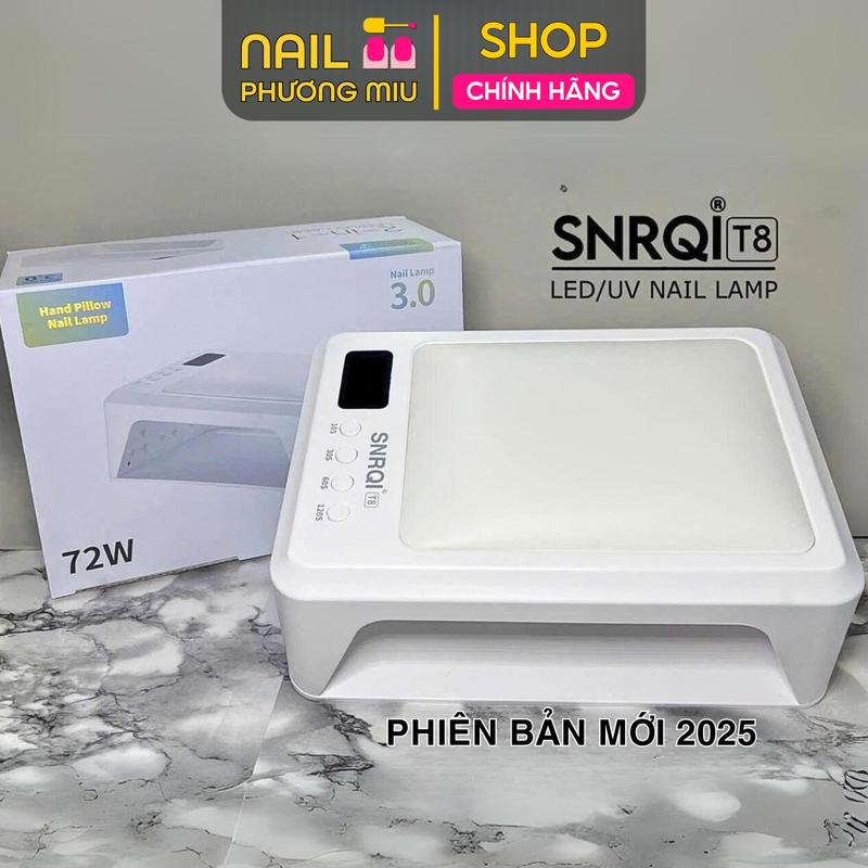Máy Hơ T8 SNRQI Bản Mới 2025 LED XANH 72W Làm Nail Nhanh Khô Sơn Gel Bảo Hành 6 Tháng Khoang Rộng Hơ 2 Tay Cùng Lúc 4 Chế Độ Hơ Đệm Kê Tay Êm Ái 60 Bóng LED UV Nữ Women