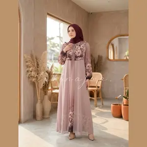 [Tanpa Hijab] TUTUNAJWA Kaluna Dress Mix Long Outer Lepas Pasang