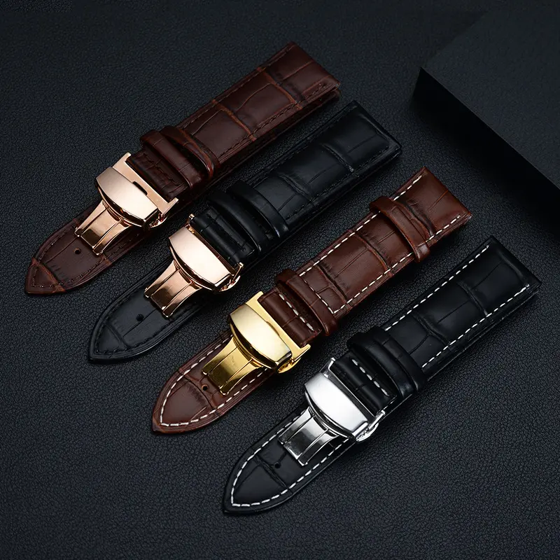 Genuine leather cowhide watch with head layer, durable, waterproof, soft calf leather watch strap, wristband strap