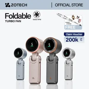 ZOTECH ZT-21 Kipas Angin Turbo Lipat 5 Gear Wind Speed 10000RPM Kipas Tangan Foldable 4000mAh