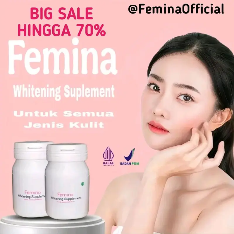 [TERLARIS] SUPLEMEN FEMINA WHITENING GLUTATHIONE | MEMUTIHKAN KULIT DAN WAJAH | MENCERAHKAN 1