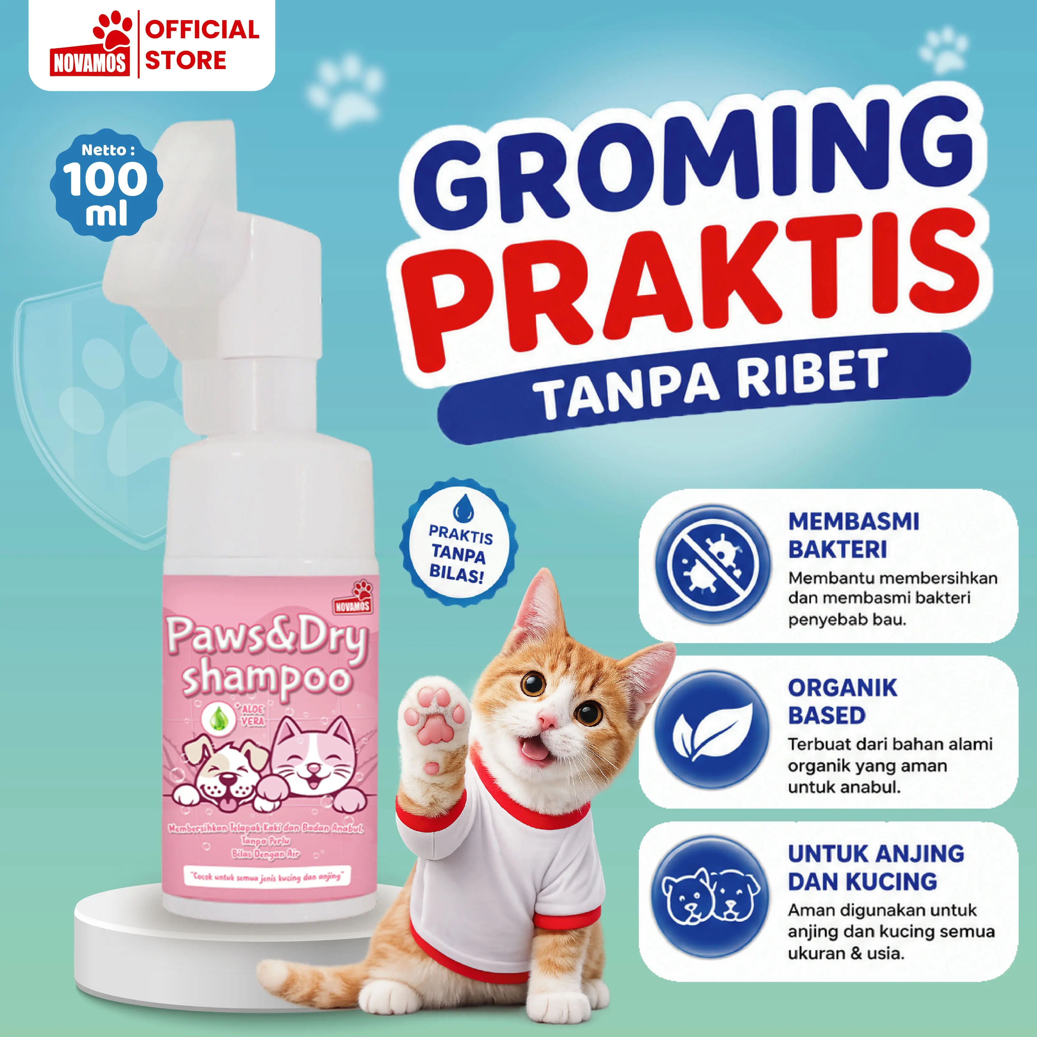 NOVAMOS Shampo Kering Tanpa Bilas Dry Shampoo 100 ML