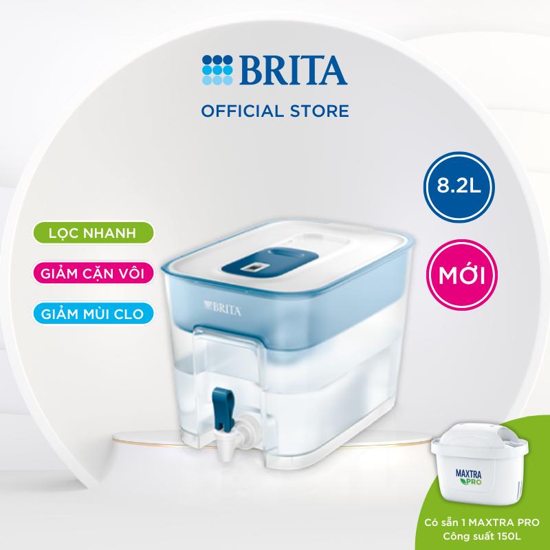  Bình lọc nước BRITA Flow Basic Blue dung tích 8.2L chất liệu nhựa cao cấp không chứa BPA công suất lõi lọc 150L kèm Maxtra Pro 