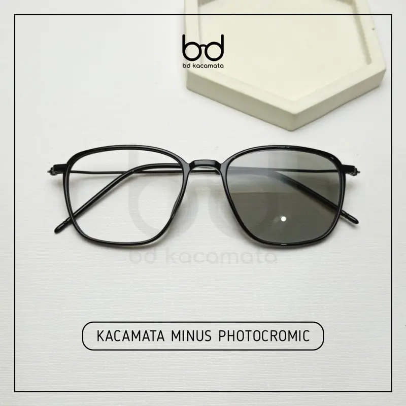 Kacamata Photocromic Minus Pria dan Wanita - Eyewear Glasses Frame Lensa Plastik kacamata  minus Sd 3