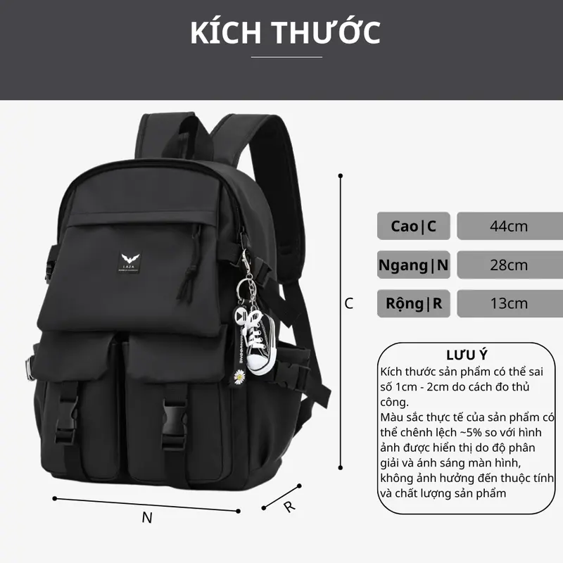 Balo nam nữ thời trang trượt nước cao cấp LAZA Rosy Backpack 496 ( KHÔNG KÈM MÓC KHÓA ) 4
