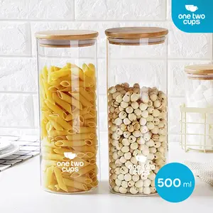 PROMO One Two Cups Toples Kaca Penyimpanan Makanan Kedap Udara Storage Jar - GH1270