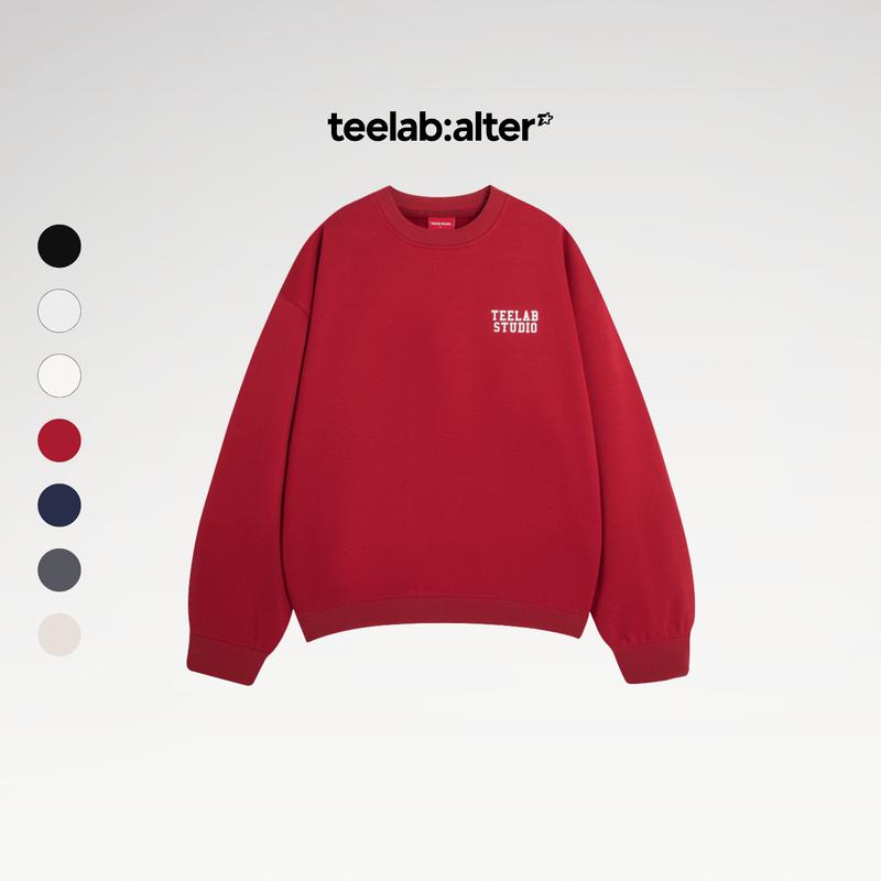 Áo Sweater Nỉ Lông Cáo Teelab Signature Logo Mềm mịn Local Brand Unisex Form Oversize HD096