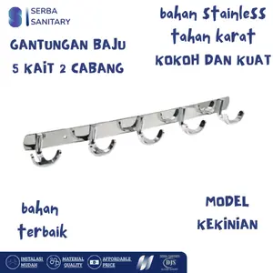 Kapstok. Hanger. Gantungan Baju Dinding. Cantelan Baju warna Chrome Minimalis