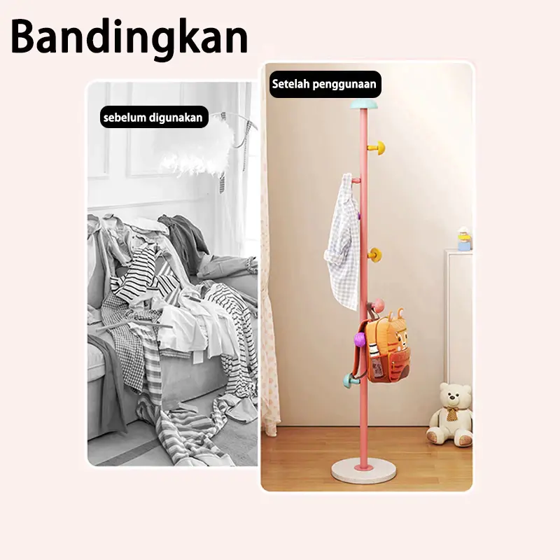 Rak Pakaian Jenis Lantai Kamar Tidur Menggantung Rak Mantel Rak Mantel Kamar Tidur Rak Pakaian Vertikal 7